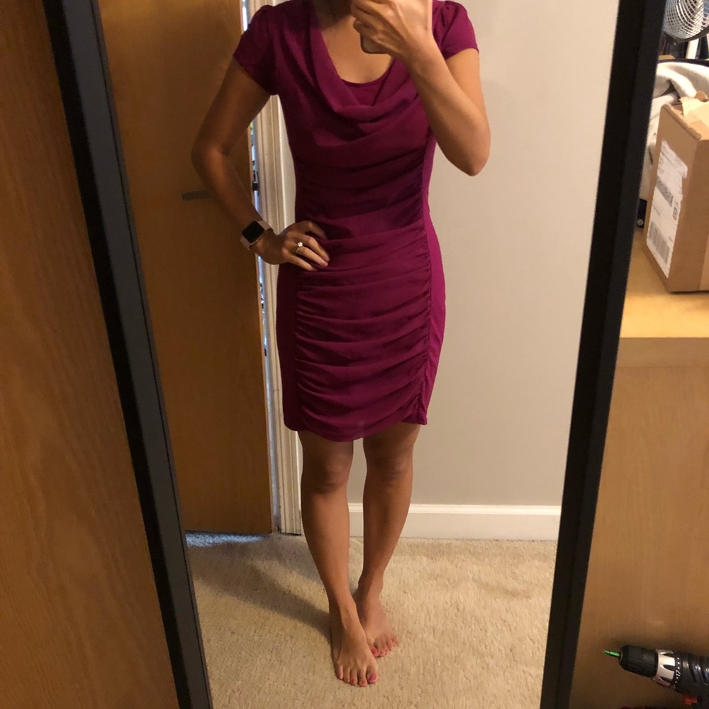 Express Fushcia Ruched Dress XS